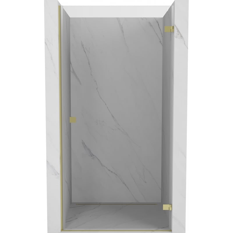 Mexen Lunar-B rechte, schwenkbare Duschwandtür 50 cm, transparent, gold - 832-050-000-50-00-P