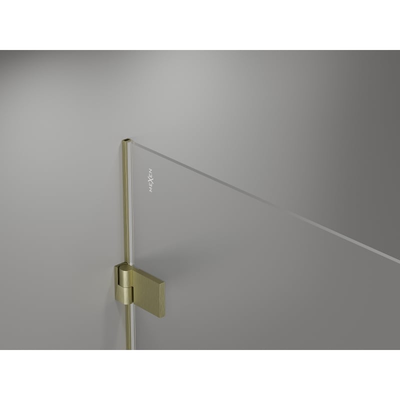 Mexen Lunar-B linke, schwenkbare Duschwandtür 50 cm, transparent, gebürstetes Gold - 832-050-000-55-00-L