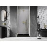 Mexen Lunar-B linke, schwenkbare Duschabtrennung 55 cm, transparent, gebürstetes Gold - 832-055-000-55-00-L