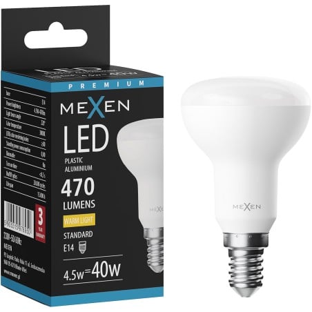 Mexen Nova LED-Glühbirne E14, R50, 4,5W, Warm - 3000K, 470 lm - L103-E14-0530-01
