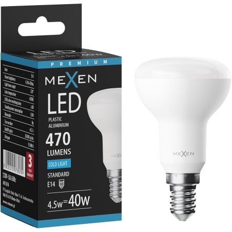 Mexen Nova LED-Lampe E14, R50, 4,5W, Kalt - 6500K, 470 lm - L103-E14-0565-01
