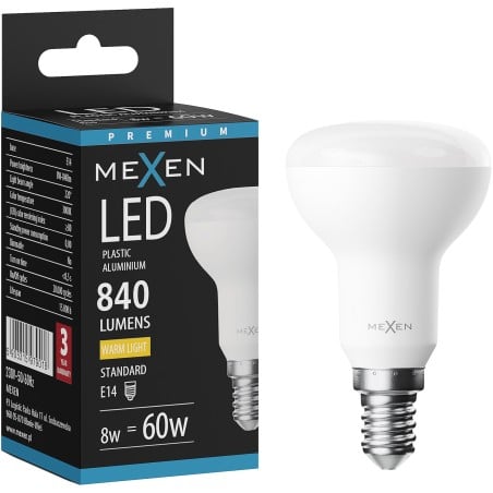 Mexen Nova LED-Glühbirne E14, R50, 8W, Warm - 3000K, 840 lm - L103-E14-0830-01