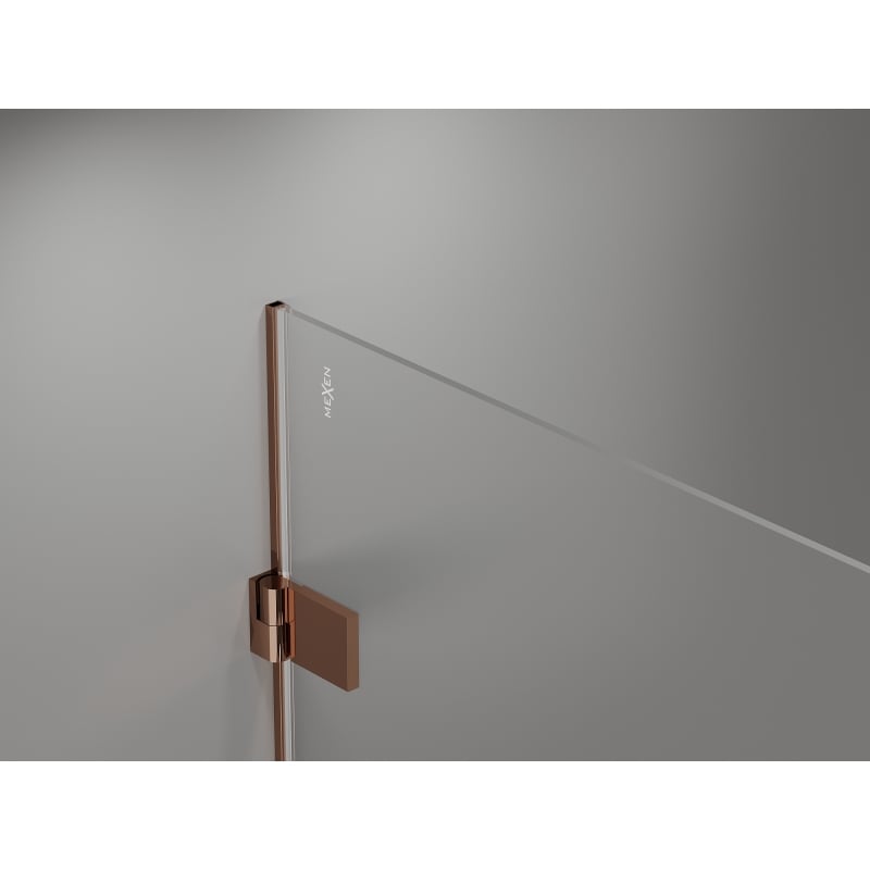 Mexen Lunar-B Linke, schwenkbare Duschwand 45 cm, transparent, Roségold - 832-045-000-60-00-L