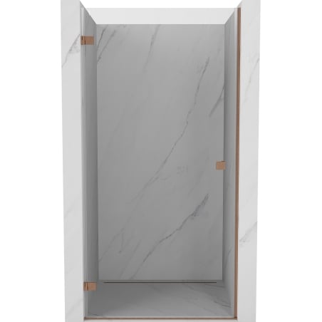Mexen Lunar-B linke schwenkbare Duschabtrennung 45 cm, transparent, gebürstetes Kupfer - 832-045-000-65-00-L