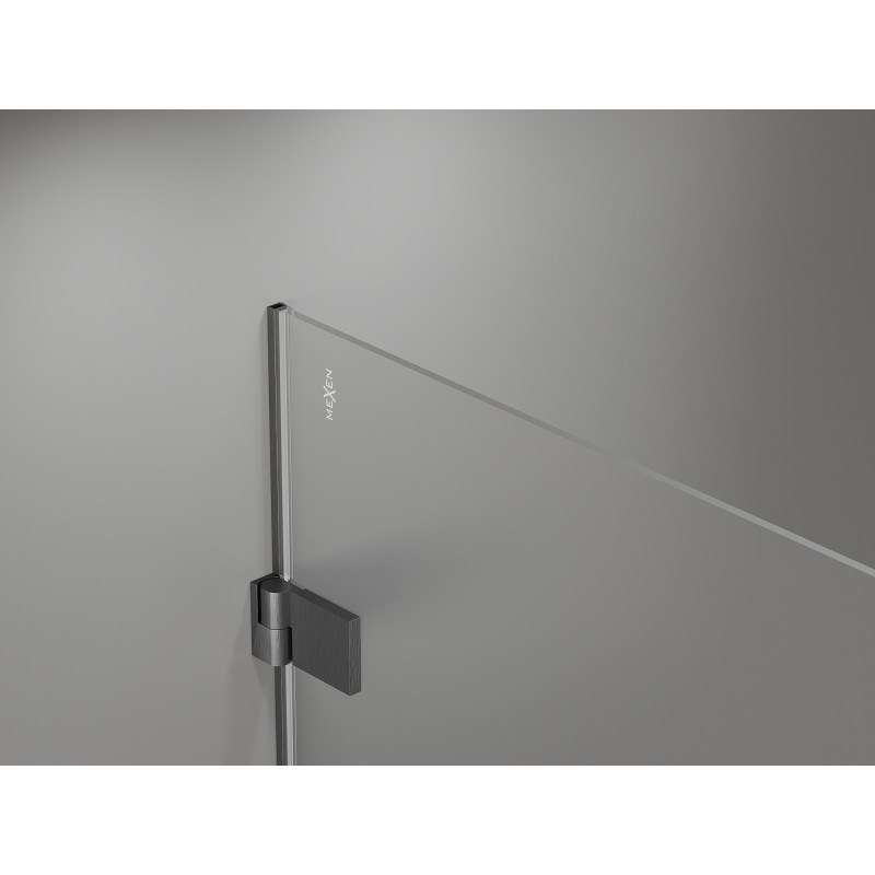 Mexen Lunar-B linke, schwenkbare Duschtür 50 cm, transparent, gun gray gebürstet - 832-050-000-66-00-L