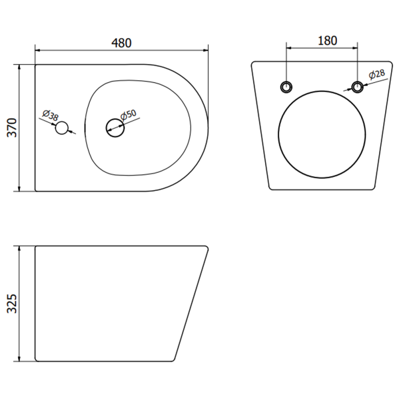 Mexen Rico Wand-Bidet, weiß - 35724800