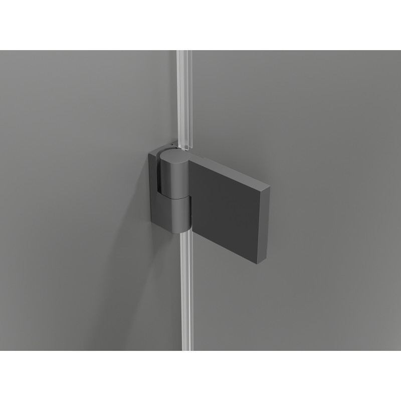 Mexen Lunar-B linke, schwenkbare Duschabtrennung, 55 cm, transparent, Gun Metal - 832-055-000-95-00-L