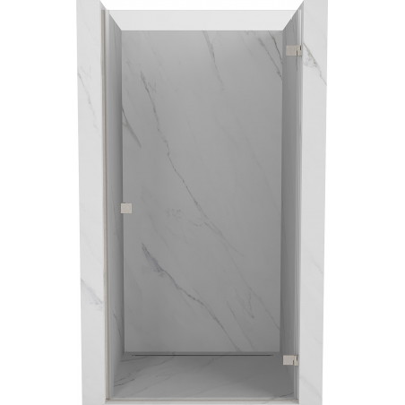 Mexen Lunar-B rechte, schwenkbare Duschabtrennung 50 cm, transparent, gebürstetes Nickel - 832-050-000-97-00-P
