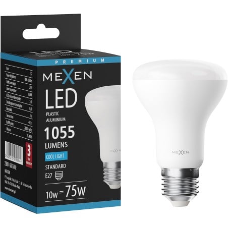 Mexen Nova LED-Lampe E27, R63, 10W, Kalt - 6500K, 1055 lm - L104-E27-1065-01