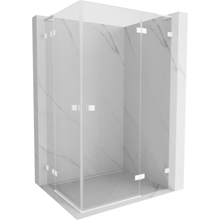 Mexen Lunar L Duo Duschkabine Rechtsöffnung 85 x 80 cm, transparent, weiß - 834L-085P-080L-20-00