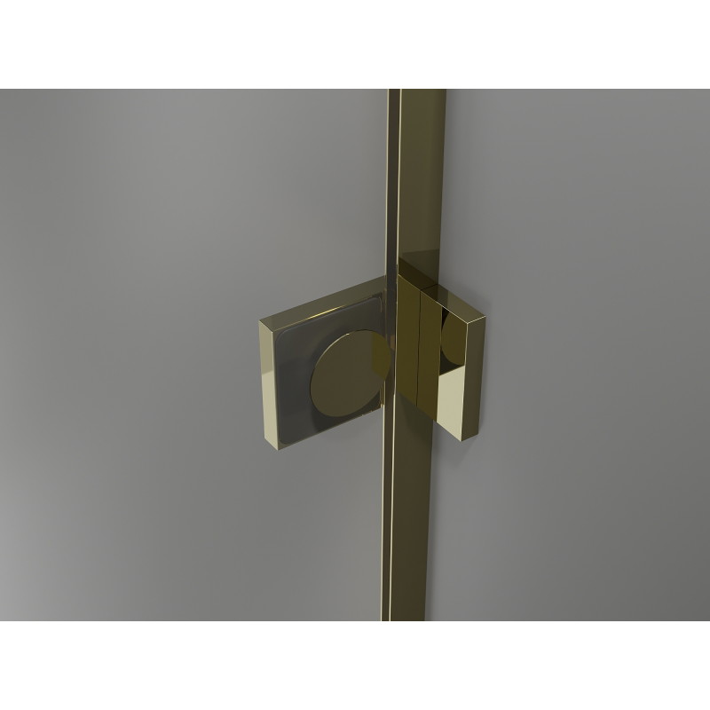 Mexen Lunar L Duo Duschkabine, aufklappbar, rechts, 110 x 100 cm, transparent, gold - 834L-110P-100L-50-00