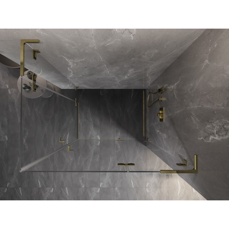 Mexen Lunar L Duo Duschkabine schwenkbar rechts 120 x 115 cm, transparent, gold - 834L-120P-115L-50-00