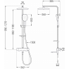 Mexen CQ22 Bade- und Duschset mit Regenbrause und Thermostatarmatur, schwarz - 779102295-70