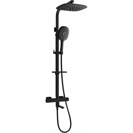 Mexen CQ22 Bade- und Duschset mit Regenbrause und Thermostatarmatur, schwarz - 779102295-70