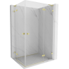 Mexen Lunar L Duo Duschkabine, rechts öffnend, 90 x 85 cm, transparent, gebürstetes Gold - 834L-090P-085L-55-00