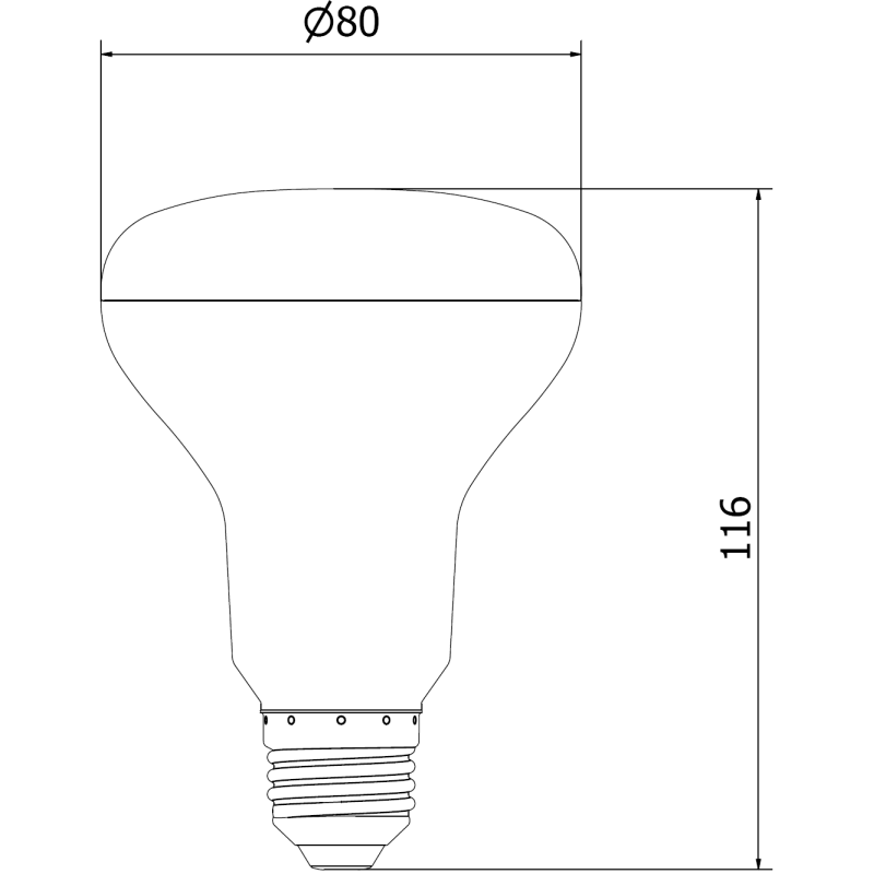 Mexen Nova LED-Glühbirne E27, R80, 12W, Neutral - 4000K, 1260 lm - L105-E27-1240-01