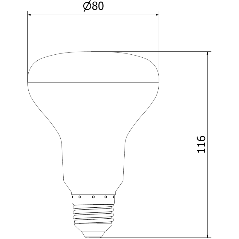 Mexen Nova LED-Glühbirne E27, R80, 12W, Kalt - 6500K, 1260 lm - L105-E27-1265-01