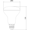 Mexen Nova LED-Lampe E27, R80, 15W, Warm - 3000K, 1575 lm - L105-E27-1530-01