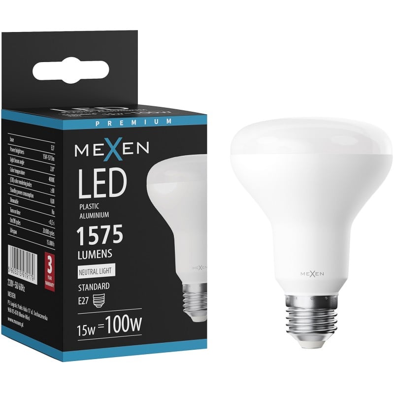 Mexen Nova LED-Glühbirne E27, R80, 15W, Neutral - 4000K, 1575 lm - L105-E27-1540-01
