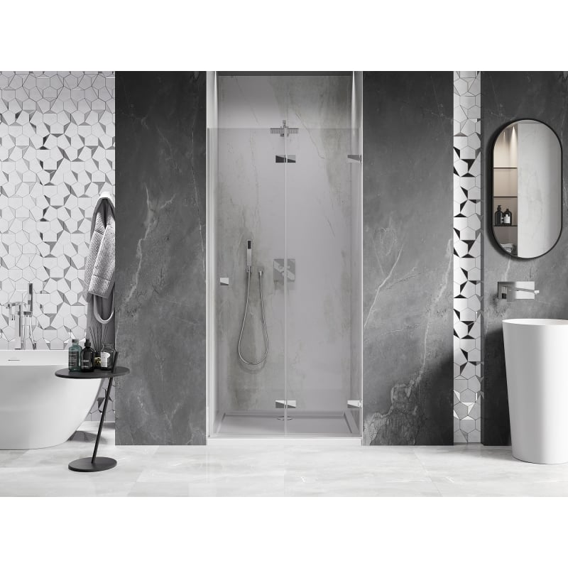 Mexen Lunar-F faltbare Duschwand rechts 50 cm, transparent, Chrom - 836-050-000-01-00-P