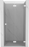 Mexen Lunar-F faltbare Duschwand rechts 55 cm, transparent, weiß - 836-055-000-20-00-P