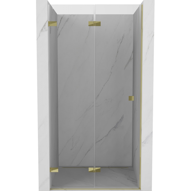 Mexen Lunar-F faltbare Duschabtrennung links 55 cm, transparent, gold - 836-055-000-50-00-L