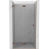 Mexen Lunar-F faltbare Duschabtrennung links 55 cm, transparent, Roségold - 836-055-000-60-00-L