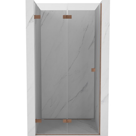 Mexen Lunar-F faltbare Duschwand links 55 cm, transparent, gebürstetes Kupfer - 836-055-000-65-00-L