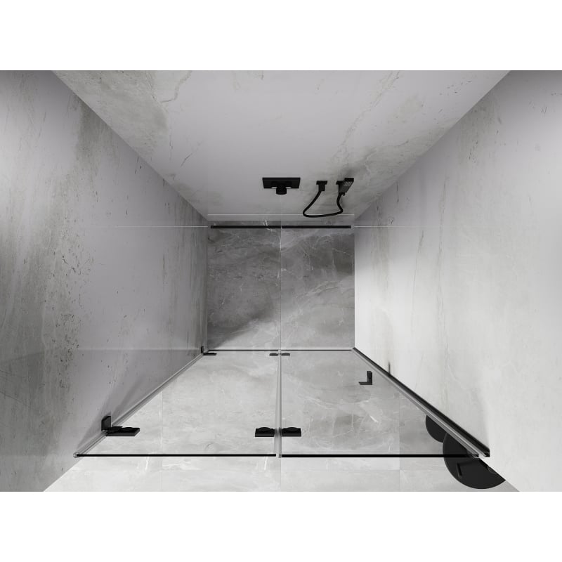 Mexen Lunar-F faltbare Duschttür links 50 cm, transparent, gun grau gebürstet - 836-050-000-66-00-L