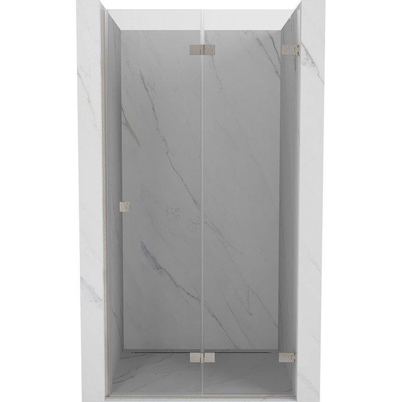 Mexen Lunar-F faltbare Duschwand rechts 50 cm, transparent, gebürstetes Nickel - 836-050-000-97-00-P