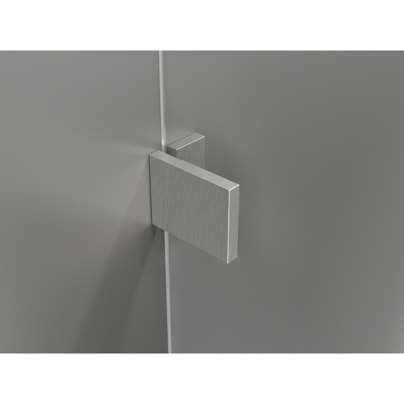 Mexen Lunar L Duo Duschkabine Schwenkbar rechts 80 x 70 cm, transparent, gebürsteter Nickel - 834L-080P-070L-97-00