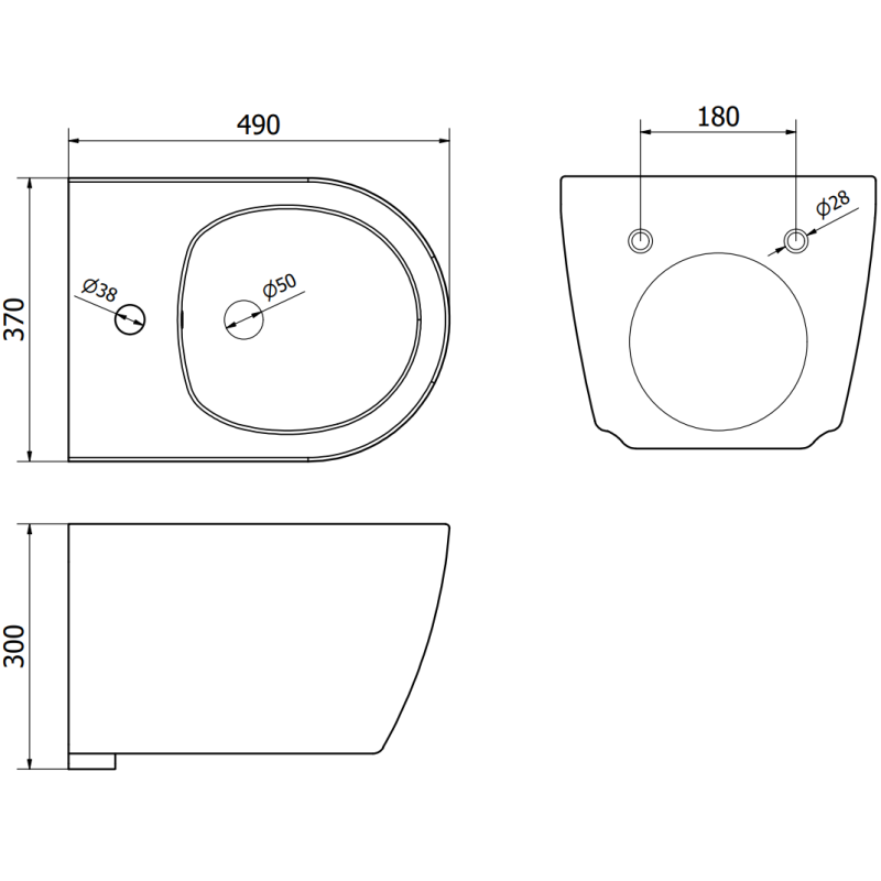 Mexen Carmen Unterputz-Bidet-Set Fenix B mit Bidet, schwarzmatt - 69935884985