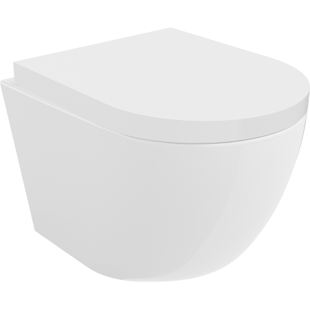 Mexen Lena rimless WC-Schüssel mit langsam schließendem, festem Sitzbrett, Duroplast, glänzend weiß - 30220200