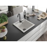 Mexen Vito granitspüle 1-beckig 520 x 490 mm, weiß, schwarzer Siphon - 6503521000-20-B