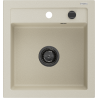 Mexen Vito Granitspüle 1-beckig 520 x 490 mm, beige, schwarzer Siphon - 6503521000-69-B