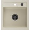 Mexen Vito Granitspüle ein Becken 520 x 490 mm, beige, Siphon schwarz - 6503521000-69-B