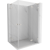 Mexen Lunar L Duo Duschkabine mit rechter Schwingtür 100 x 85 cm, transparent, gebürstetes Nickel - 834L-100P-085L-97-00