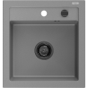 Mexen Vito Granitspüle 1-becken 520 x 490 mm, grau, schwarzer Siphon - 6503521000-71-B