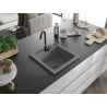 Mexen Vito Granitspüle 1-becken 520 x 490 mm, grau, schwarzer Siphon - 6503521000-71-B