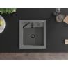 Mexen Vito Granitspüle 1-becken 520 x 490 mm, grau, schwarzer Siphon - 6503521000-71-B