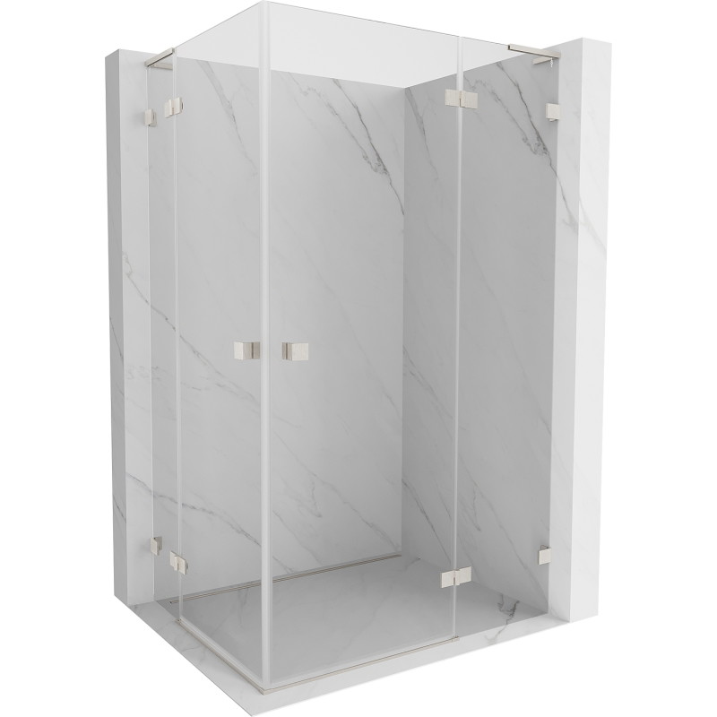 Mexen Lunar L Duo Duschkabine rechte Tür 105 x 75 cm, transparent, gebürsteter Nickel - 834L-105P-075L-97-00