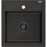 Mexen Vito Granitspüle 1-Becken 520 x 490 mm, schwarz/gold metallic, schwarzer Siphon - 6503521000-75-B