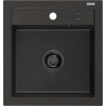 Mexen Vito Granitspüle 1-Becken 520 x 490 mm, schwarz/goldmetallisch, schwarzer Siphon - 6503521000-75-B