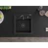 Mexen Vito Granitspüle 1-Becken 520 x 490 mm, schwarz/gold metallic, schwarzer Siphon - 6503521000-75-B