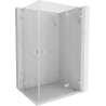Mexen Lunar L Duo-Duschkabine, schwenkbar, rechts, 105 x 95 cm, transparent, gebürstetes Nickel - 834L-105P-095L-97-00