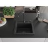 Mexen Vito Granitspüle 1-Becken 520 x 490 mm, schwarz, schwarzer Siphon - 6503521000-77-B