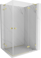 Mexen Lunar L Duo Duschkabine, rechts angeschlagen, 115 x 90 cm, transparent, gebürstetes Gold - 834L-115P-090L-55-00