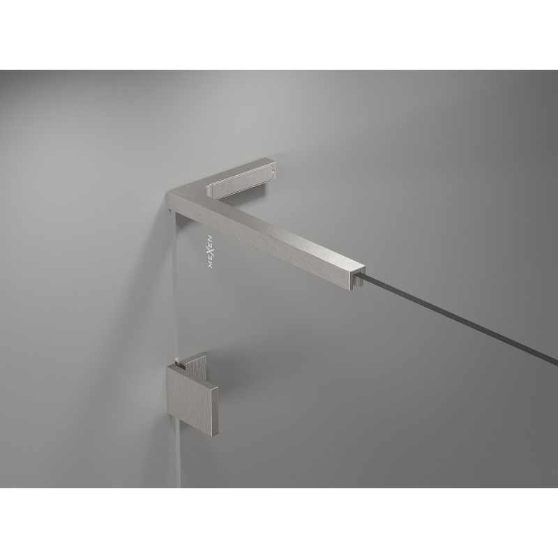 Mexen Lunar L Duo Duschkabine schwenkbar rechts 115 x 100 cm, transparent, gebürsteter Nickel - 834L-115P-100L-97-00