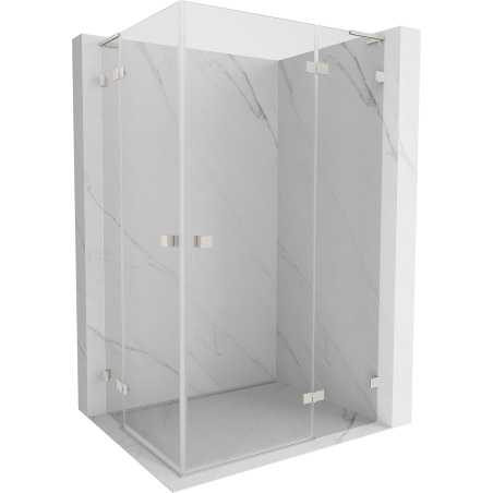 Mexen Lunar L Duo Duschkabine Schwingtür rechts 120 x 70 cm, transparent, gebürsteter Nickel - 834L-120P-070L-97-00