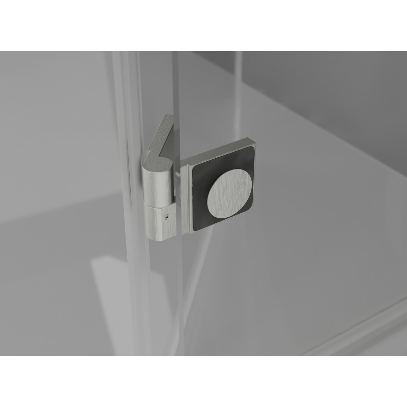 Mexen Lunar L Duo Duschkabine, schwenkbar, rechts, 120 x 115 cm, transparent, gebürsteter Nickel - 834L-120P-115L-97-00